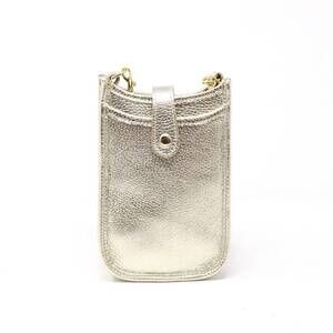 NEW GERMAN FUENTES women's italian leather cellphone crossbody bag in gold